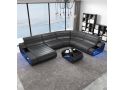 5 Seater Leather Lounge Suite with Chaise - Vaughan 